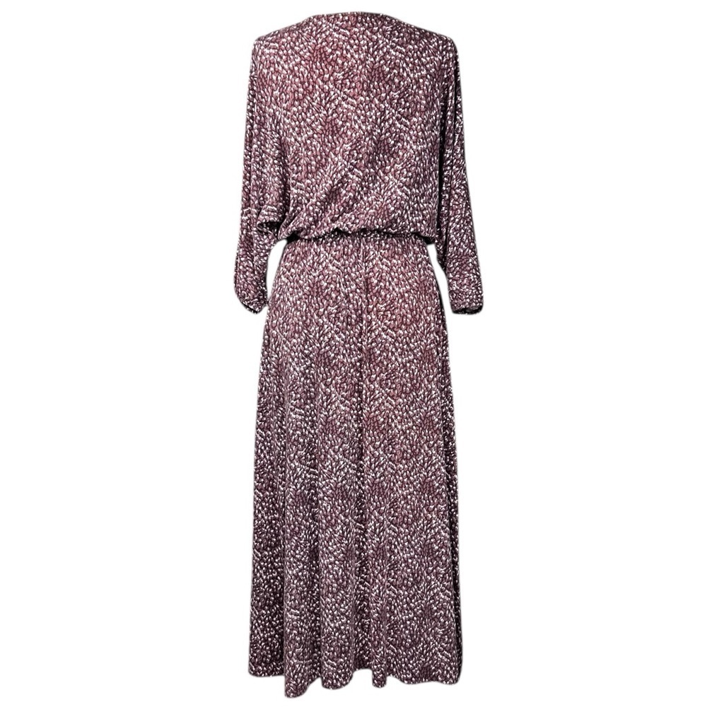 Garnet Hill Faux Wrap Knit Dress M Batwing Blouson Closet Staple Earth Tones - Picture 5 of 8
